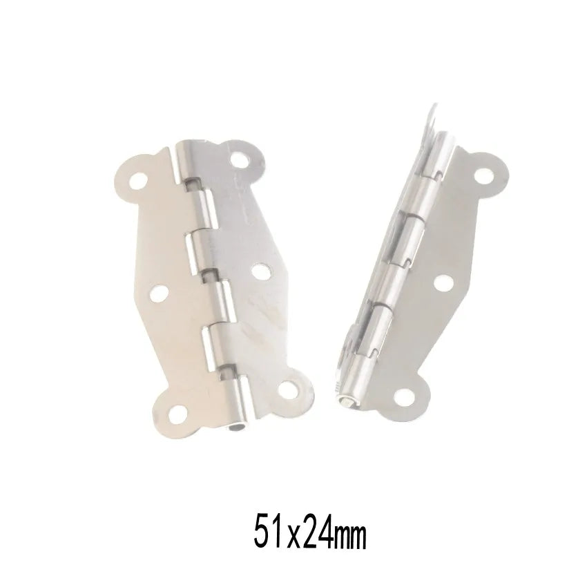 10Set Gold/Silver/Bronze Door Hinges Cabinet Drawer Jewellery Box Decorate Hinge for Furniture Hardware