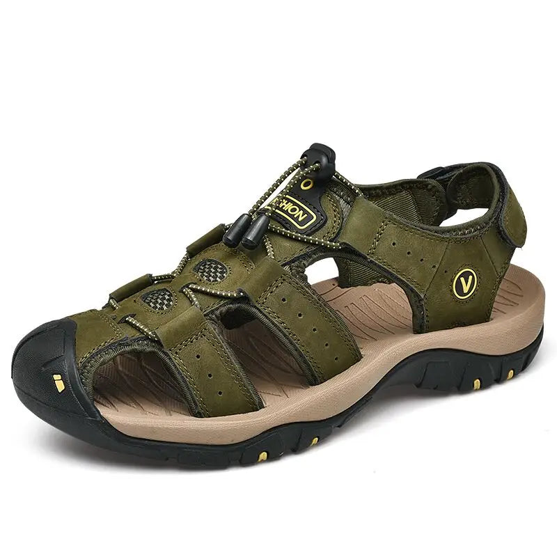 New Men Shoes Genuine Leather Men Sandals Summer Men Causal Shoes Beach Sandals Man Fashion Outdoor Casual Sneakers Size 38-48