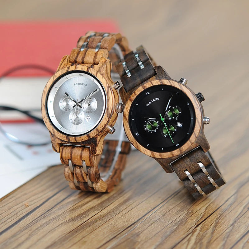 Women's Watch BOBO BIRD Ladies Watches Wood Metal Chronograph Wristwatch Customize Logo Christmas Gift Box Relogio Dropshipping