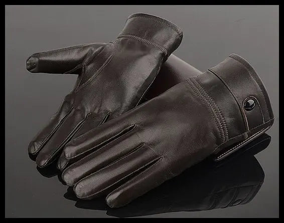 2024 Leather Gloves,Genuine Leather,Black,brown Color,leather Gloves Men ,Leather Winter Gloves Warm,brand Mittens