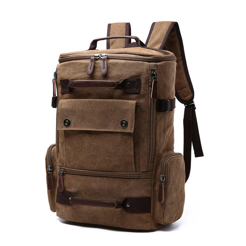 Ryggsäck för män, vintage ryggsäck i canvas, skolväska, reseväska för män, ryggsäck med stor kapacitet, laptopryggsäck, hög kvalitet