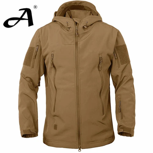 Chaqueta tipo soft shell de piel de tiburón para hombre, otoño-invierno; ropa militar impermeable, chaqueta de camuflaje.