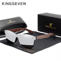 KINGSEVEN 2024 Luxury Walnut Wood Sunglasses Polarized Wooden Brand Designer Rimless Mirrored Square Sun Glasses for Women/Men