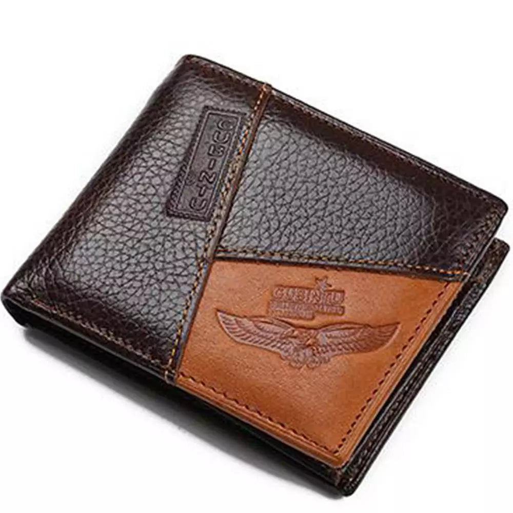 GUBINTU Genuine Leather Men Wallets Coin Pocket Zipper Real Men's Leather Wallet With Coin Male Purse Eagle Cartera