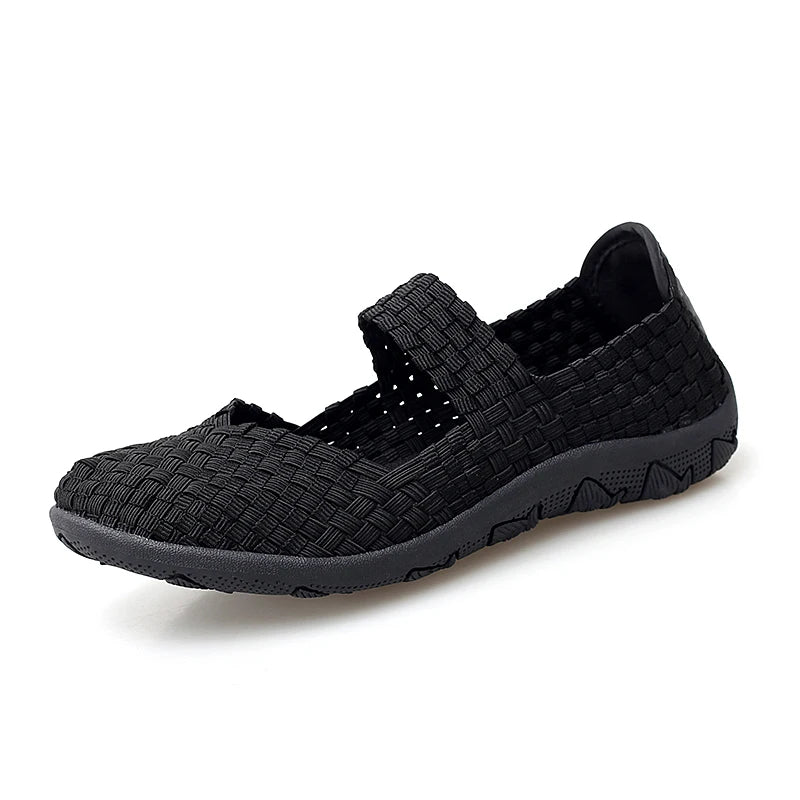 Womens Flats Shoes Slip on Fashion Woven Sneakers Casual Breathable Summer Tenis ComfortWomen Walk Shoes Female Zapatos De Mujer