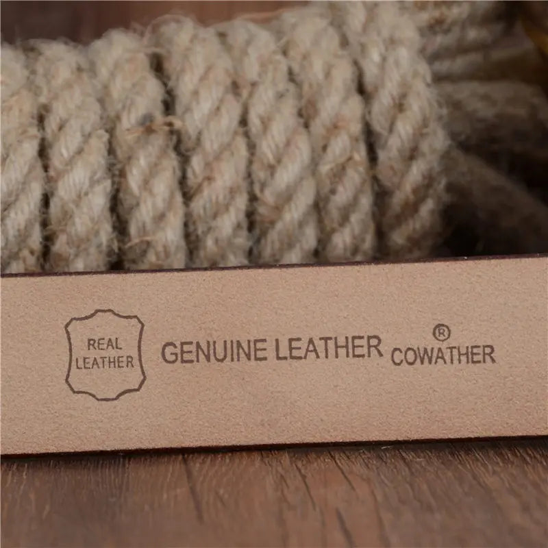 COWATHER Men Belt Cow Genuine Leather Designer Belts for Men High Quality Fashion Vintage Male Strap for Jeans Cow Skin XF002