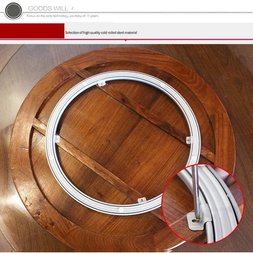 HQ WW01 NEU Hochleistungs-Drehteller aus kaltgewalztem Stahl für Esstische, Lazy Susan Drehlager für HOLZTISCHE mit Hufeisen-Zubehör