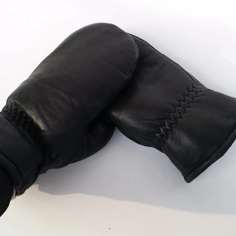 Men Sheepskin Gloves Genuine Leather Glove for Men Winter Outdoor Warm Fur Thickening Thermal Gloves