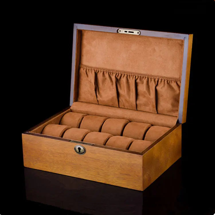 10 Slots Wood Watch Case Storage Box Luxury Solid Wood Watch Box Organizer Watch Display Watch Holder for Men Gift Boxes
