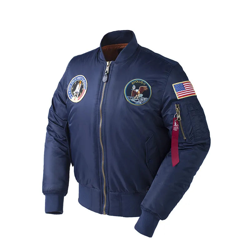 Apollo Winter Thick US Air Force Pilot Flight Bomber Jacket Ma-1 Reversible Padding Custom Available Oem Factory Puffer for Me