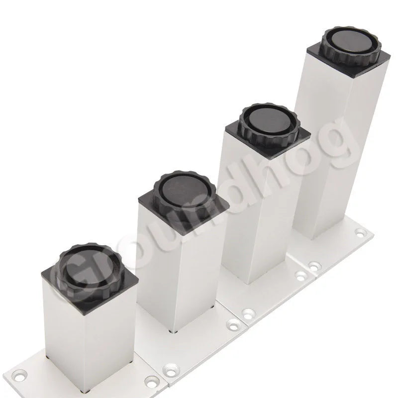 4pcs/Lot Aluminum Alloy Furniture Leg Adjustable Silver Square TV Cabinet Sofa Feet Height 50-30cm
