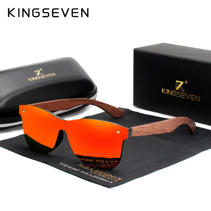 KINGSEVEN Solglasögon i naturträ för män Polariserade modesolglasögon Original ögonskydd Glasögon Oculos De Sol Masculino