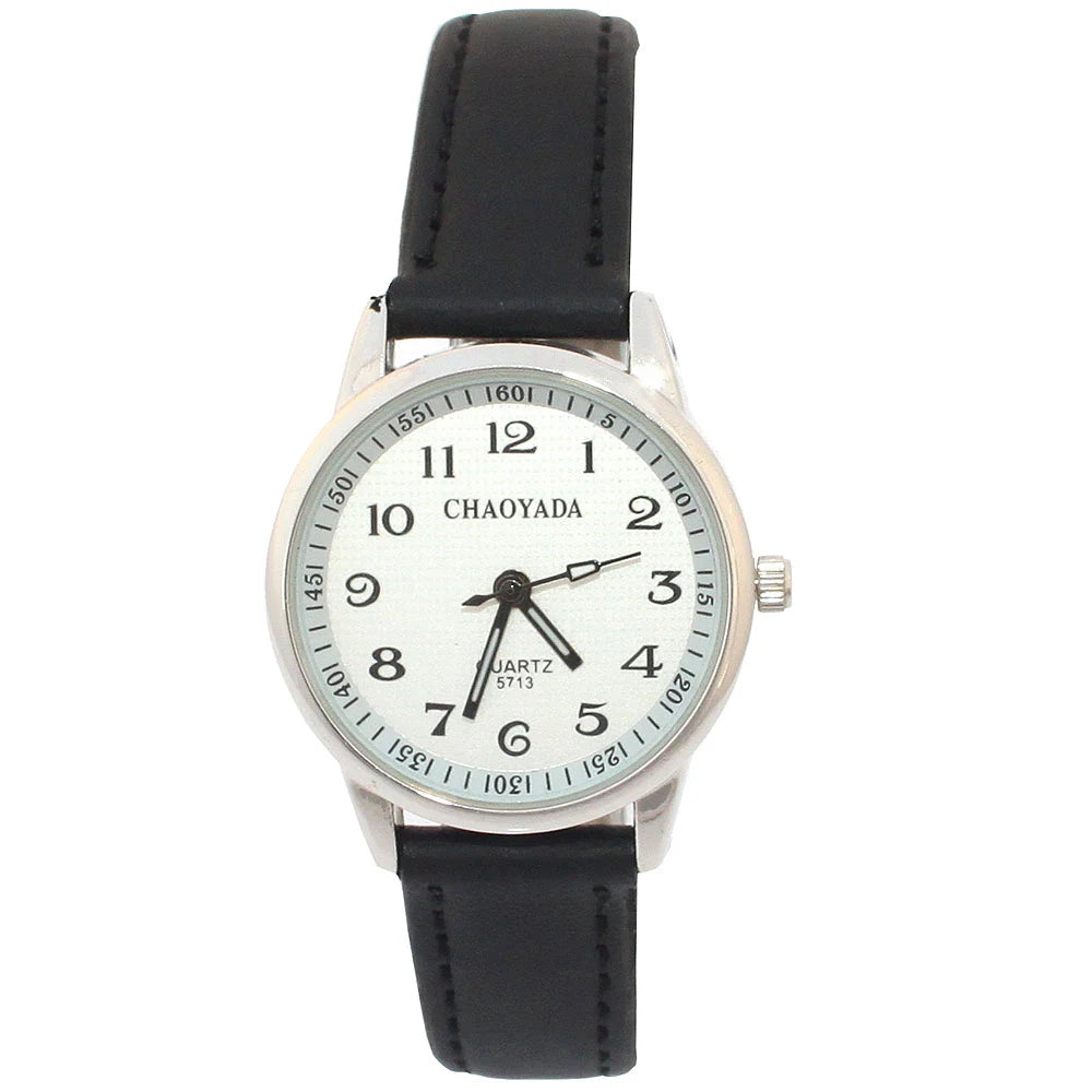 Reloj infantil Chaoyada para niña con correa de piel, reloj de cuarzo para estudiantes, ideal para aprender la hora, regalo casual de moda para niños.