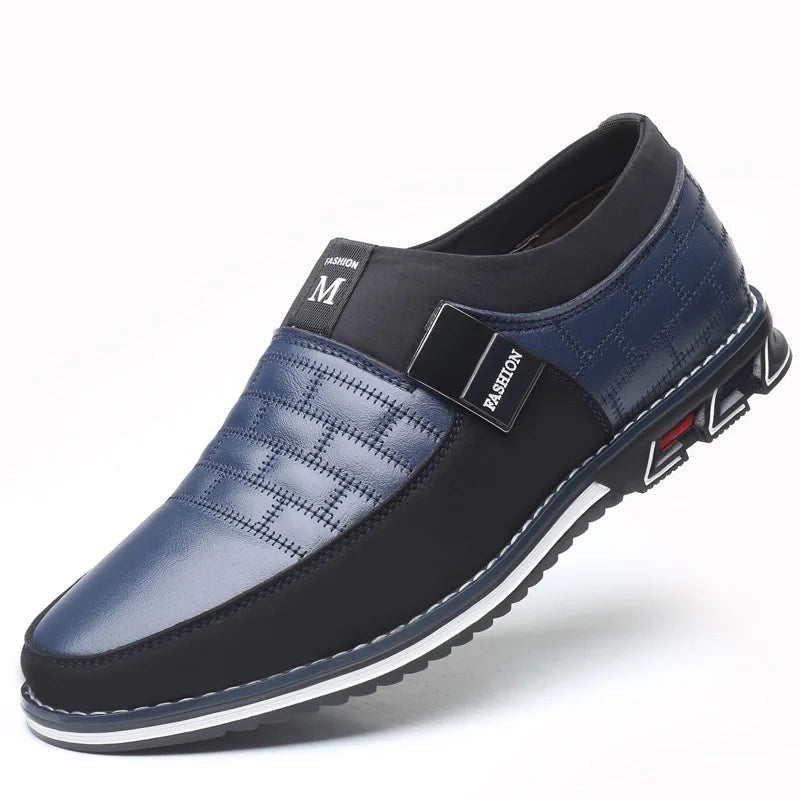 Leather Men Casual Shoes Classical Brand Mens Loafers Moccasins Breathable Slip on Black Driving Shoes Big Size