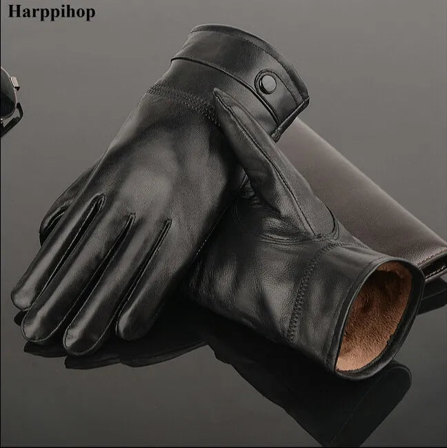 2024 Leather Gloves,Genuine Leather,Black,brown Color,leather Gloves Men ,Leather Winter Gloves Warm,brand Mittens
