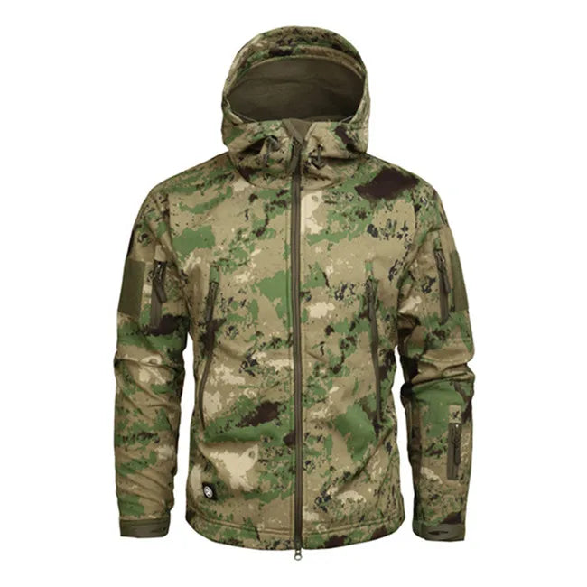 Chaqueta táctica de softshell Mege Shark Skin para hombre, impermeable, forro polar, cortavientos, 4XL