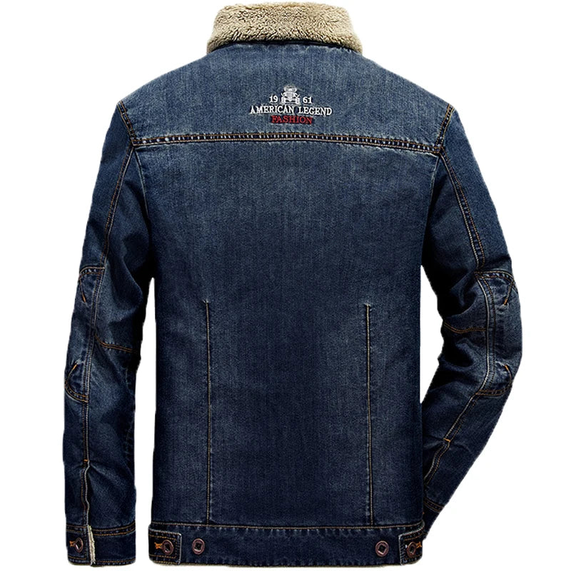 M-6XL Herrjacka och rockar märkeskläder denimjacka mode herr jeansjacka tjock varm vinterjacka ytterplagg cowboy YF055