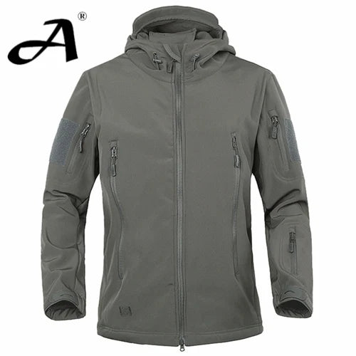 Chaqueta tipo soft shell de piel de tiburón para hombre, otoño-invierno; ropa militar impermeable, chaqueta de camuflaje.
