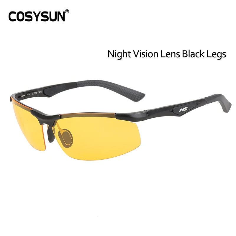 Night Vision Driving Glasses Men Night Driver Goggle Men Sunglasses for Night Vision Lens Aluminium Alloy Night Sunglasses Men