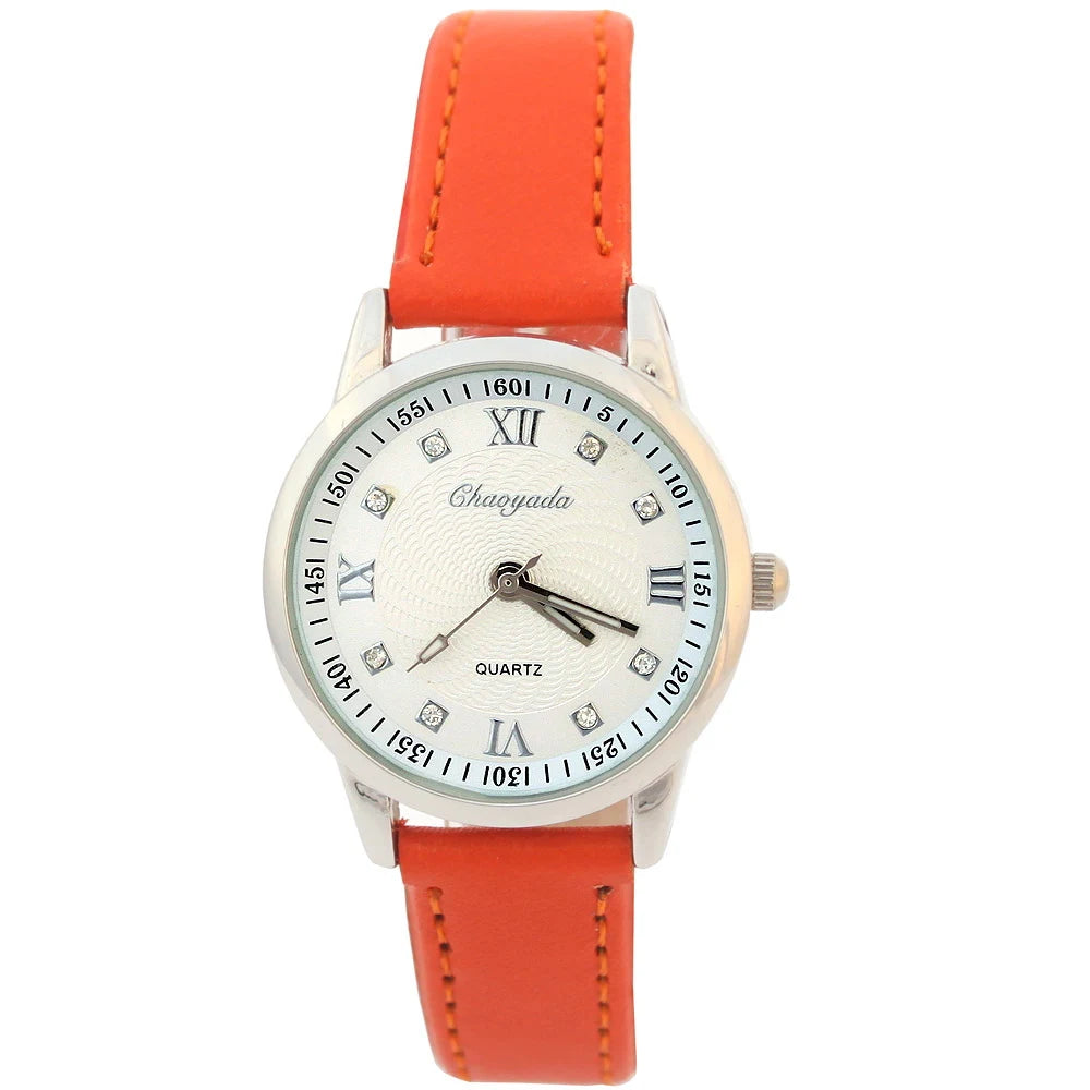 Reloj infantil Chaoyada para niña con correa de piel, reloj de cuarzo para estudiantes, ideal para aprender la hora, regalo casual de moda para niños.