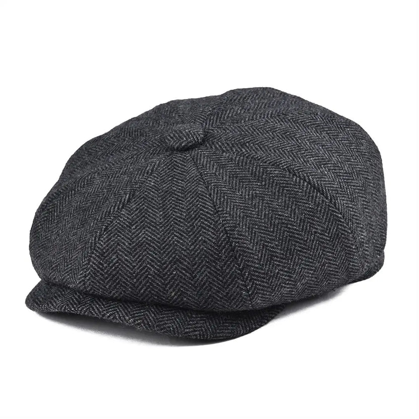 Gorra de estilo boina newsboy BOTVELA de lana tweed con diseño de espiga para hombre y mujer, gorra clásica retro con forro suave, gorra de conductor, negro, marrón, verde 005