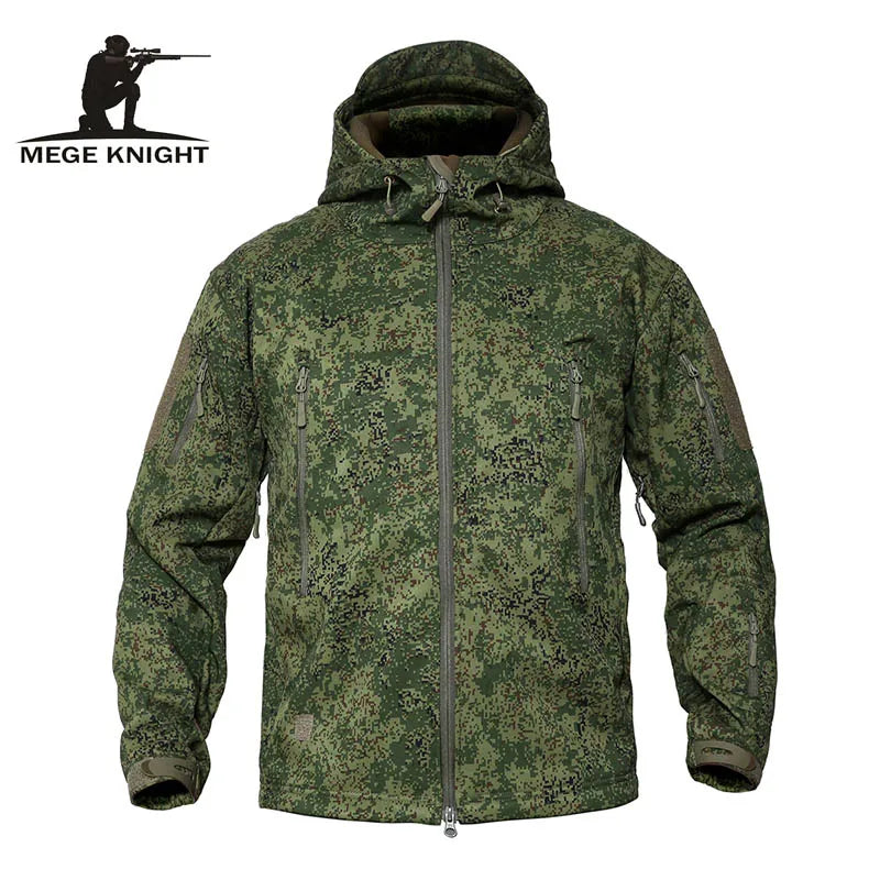 Chaqueta táctica de softshell Mege Shark Skin para hombre, impermeable, forro polar, cortavientos, 4XL