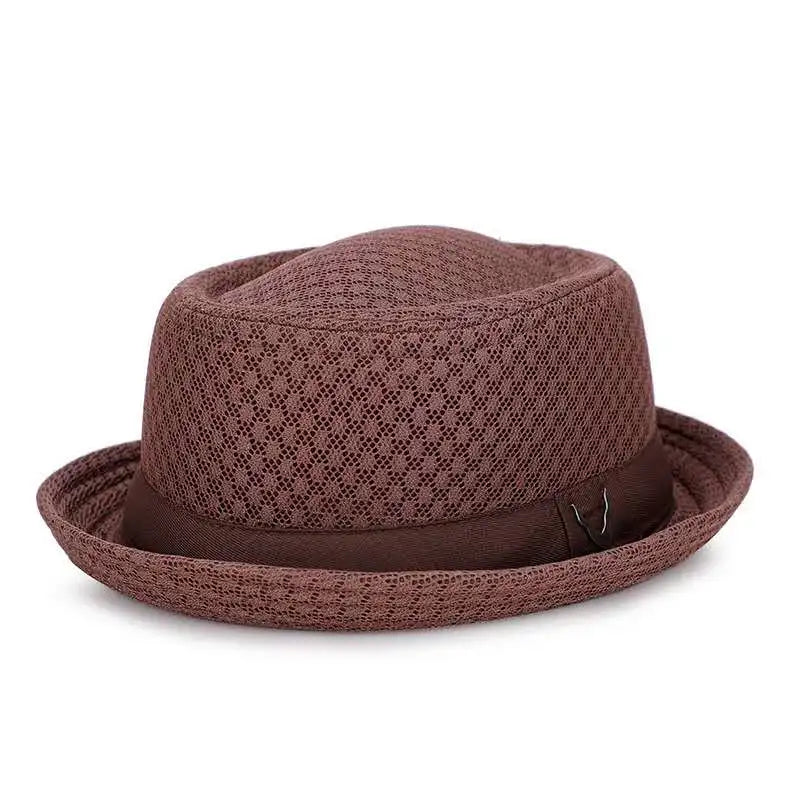 England Jazz Hat Breathable Mesh Flat Hat  Visor Straw Hat Beach Hat Retro Cap Foldable Cap Sun Hat Casual Panama Hat