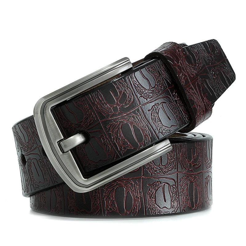 Cinturón de piel de vaca auténtica con diseño de lujo, hebilla de espiga, cinturón para vaqueros de hombre, cinturón de negocios, cinturón vaquero, producto nuevo en oferta.