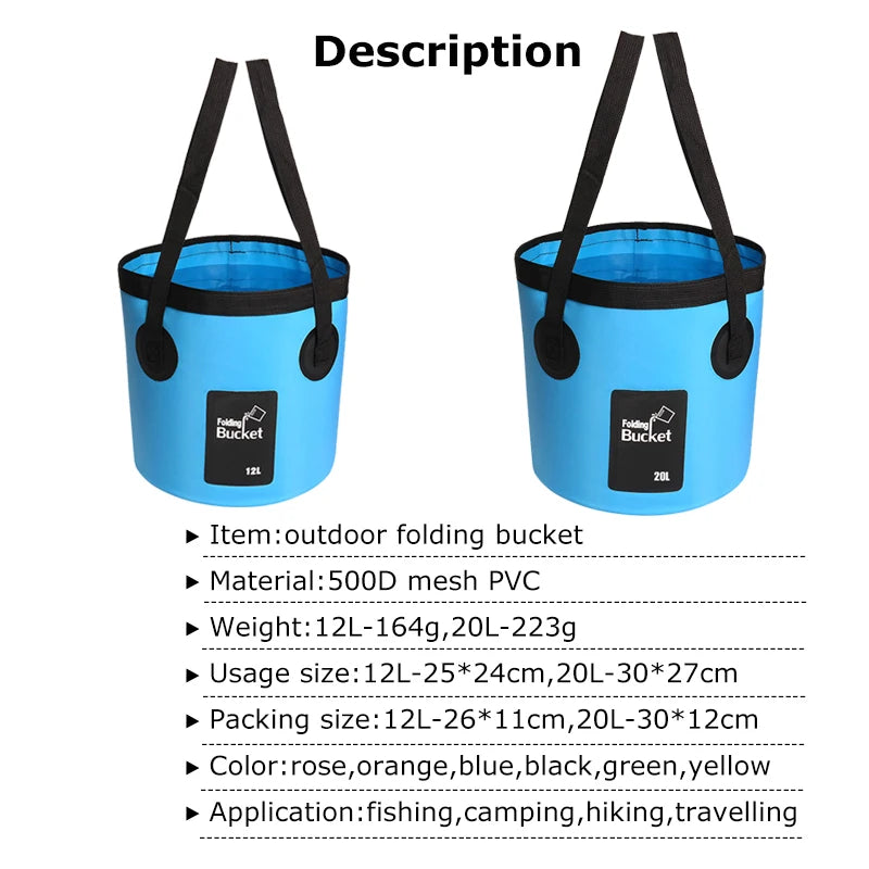 12L 20L Folding Foldable Collapsible Sink Washbasin Bucket Wash Basin Camping Water Pot Bag Container Car Fishing Hiking
