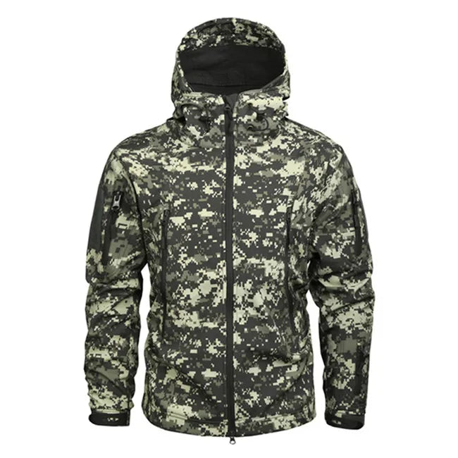 Chaqueta táctica de softshell Mege Shark Skin para hombre, impermeable, forro polar, cortavientos, 4XL