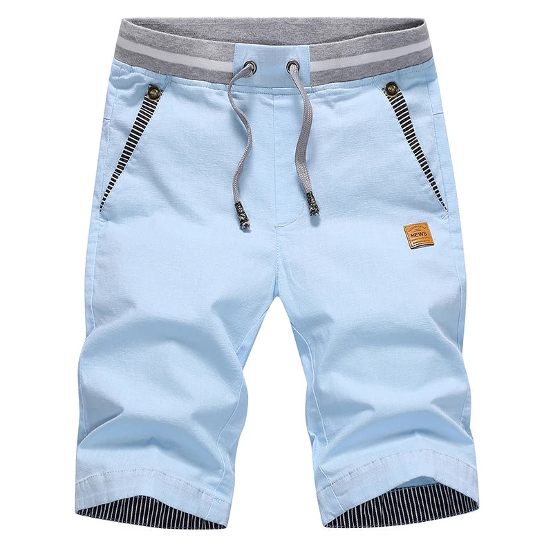 Linneshorts för män, nyaste somriga vardagsshorts för män, modebomullsshorts, korta bermudashorts för stranden, plus size 4XL, joggingbyxor för män, heta nyheter