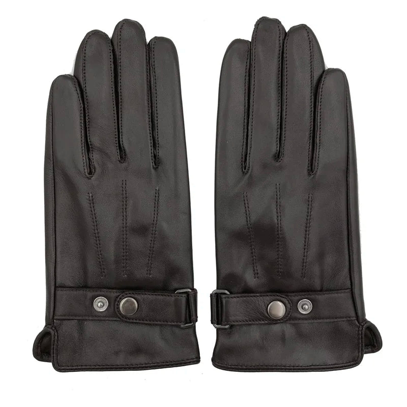 YY8597 Spring/Winter Real Leather Short Gloves for Men Male Thin/Thick Black/Brown Touched Screen Gant Gym Luvas Driving Mittens