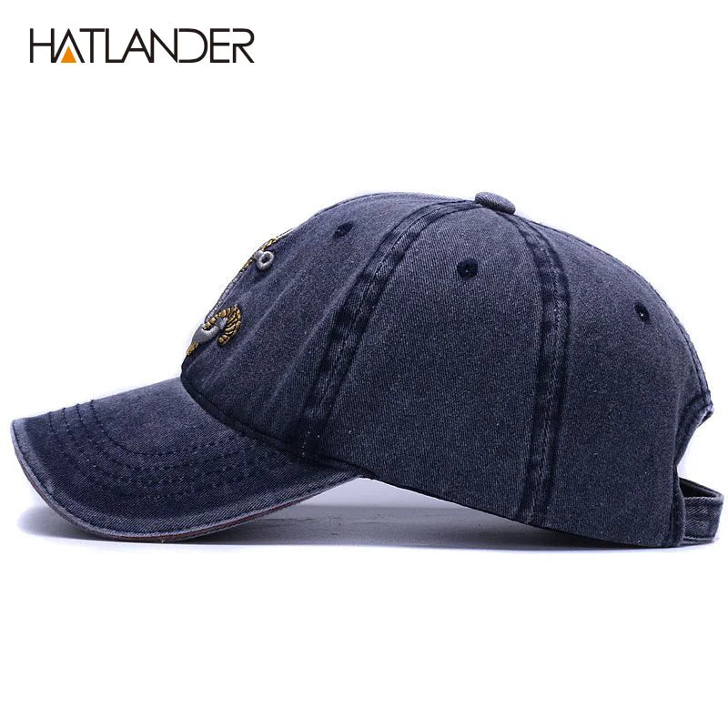 [HATLANDER]Brand Washed Soft Cotton Baseball Cap Hat for Women Men Vintage Dad Hat 3d Embroidery Casual Outdoor Sports Cap