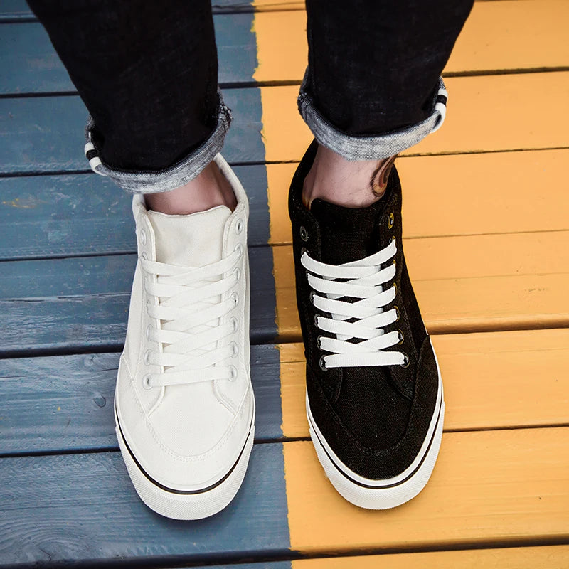Shoes Men Spring Autumn Lace-Up High Top Style Men Vulcanize Shoes Fashion Flats Youth Men Canvas Shoes Sneakers