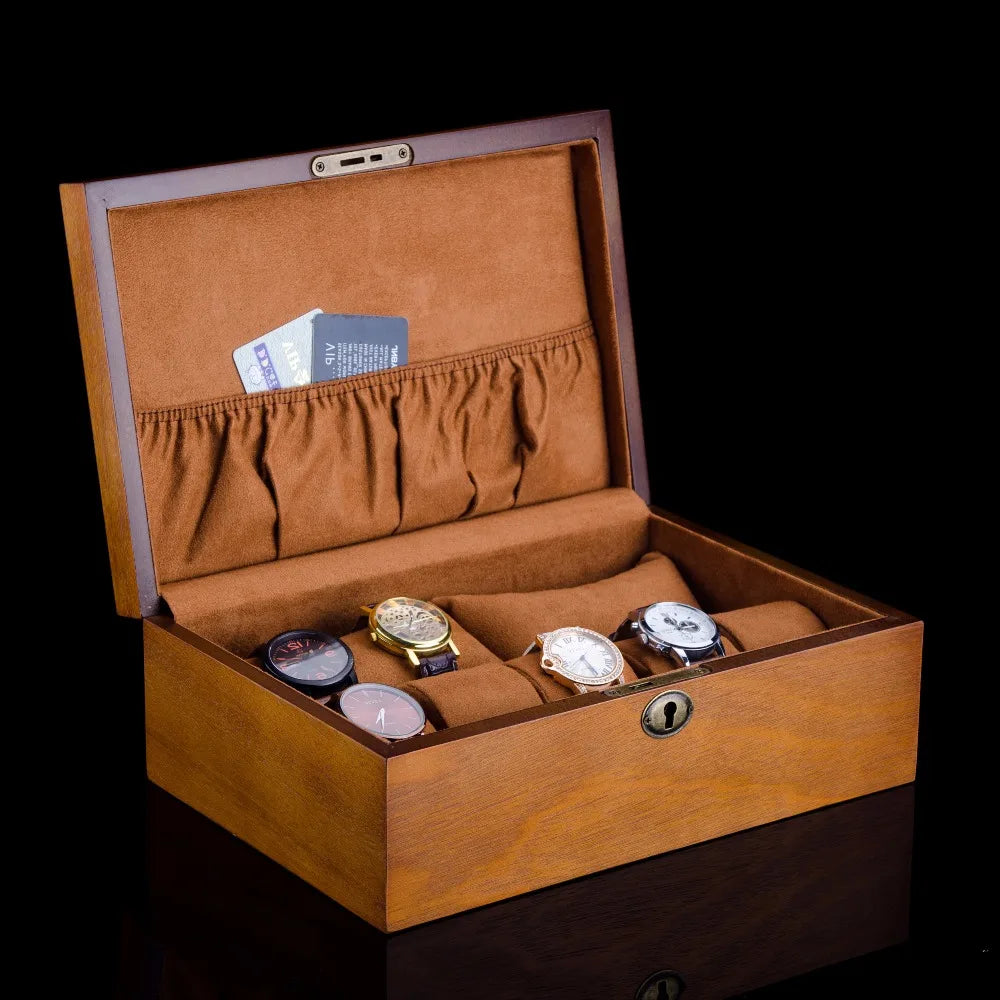 10 Slots Wood Watch Case Storage Box Luxury Solid Wood Watch Box Organizer Watch Display Watch Holder for Men Gift Boxes