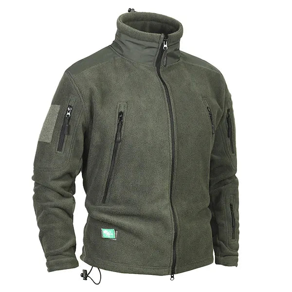 Mege Brand Clothing Coat Men Thicken Warm Military Army Fleece Jacket Patchwork Multi Pockets Polartec Men's Jacket and Coats