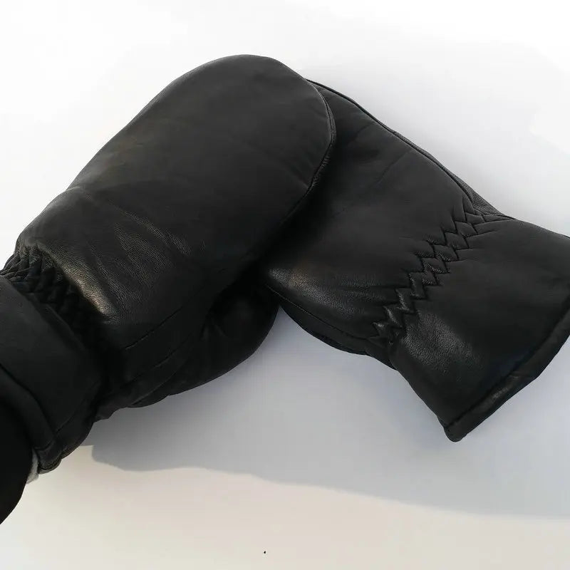 Men's  Gloves Leather Warm Outdoor in Winter Double Layer Sheepskin Windproof Waterproof Thickening to Resist Minus 30 Degrees