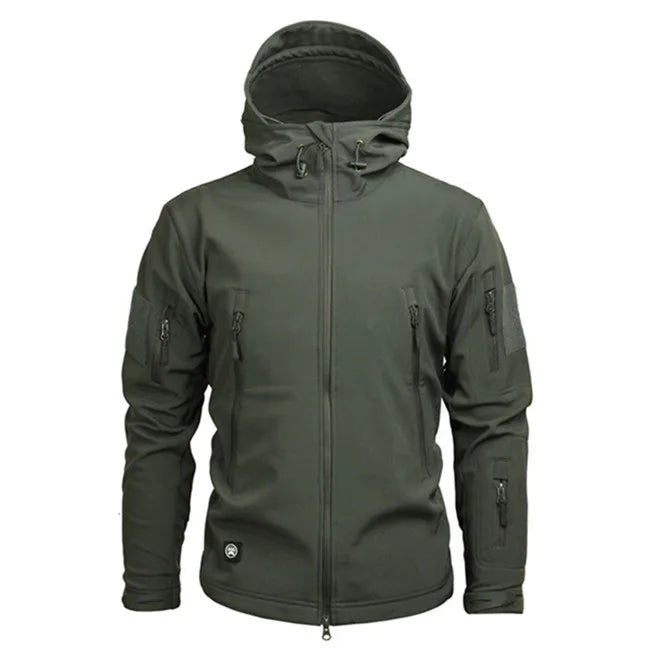 Chaqueta táctica de softshell Mege Shark Skin para hombre, impermeable, forro polar, cortavientos, 4XL