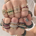 GODKI Monaco Design Luxury Statement Stackable Ring for Women Wedding Cubic Zircon Engagement Dubai Punk Bridal Top Finger Rings