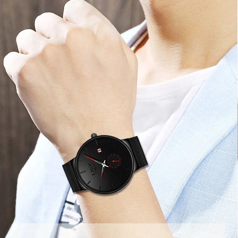 LIGE Quartz Clock Sports Men Watch Top Brand Luxury Famous Dress Fashion Watches Male Unisex Ultra Thin Wrist Watch Para Hombre
