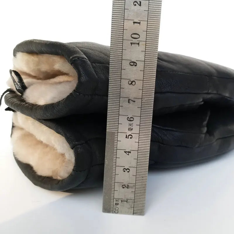 Men's  Gloves Leather Warm Outdoor in Winter Double Layer Sheepskin Windproof Waterproof Thickening to Resist Minus 30 Degrees