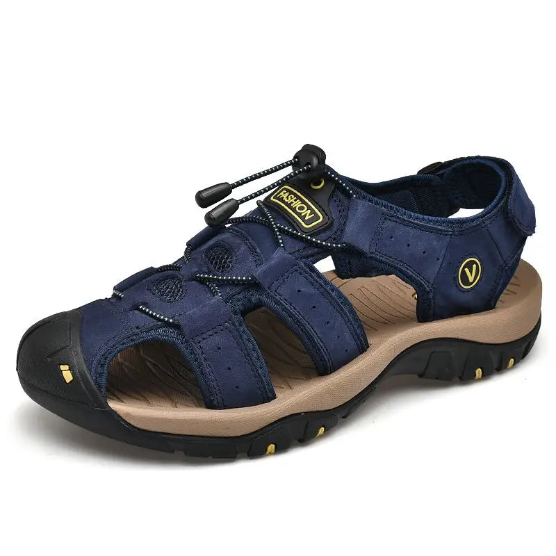 New Men Shoes Genuine Leather Men Sandals Summer Men Causal Shoes Beach Sandals Man Fashion Outdoor Casual Sneakers Size 38-48