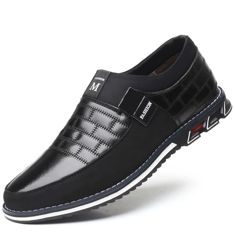 Leather Men Casual Shoes Classical Brand Mens Loafers Moccasins Breathable Slip on Black Driving Shoes Big Size