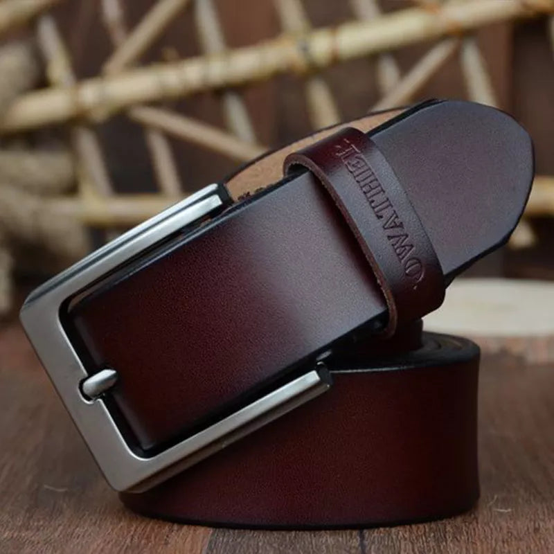 COWATHER Men Belt Cow Genuine Leather Designer Belts for Men High Quality Fashion Vintage Male Strap for Jeans Cow Skin XF002