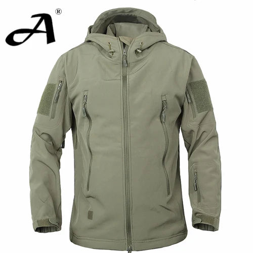 Chaqueta tipo soft shell de piel de tiburón para hombre, otoño-invierno; ropa militar impermeable, chaqueta de camuflaje.