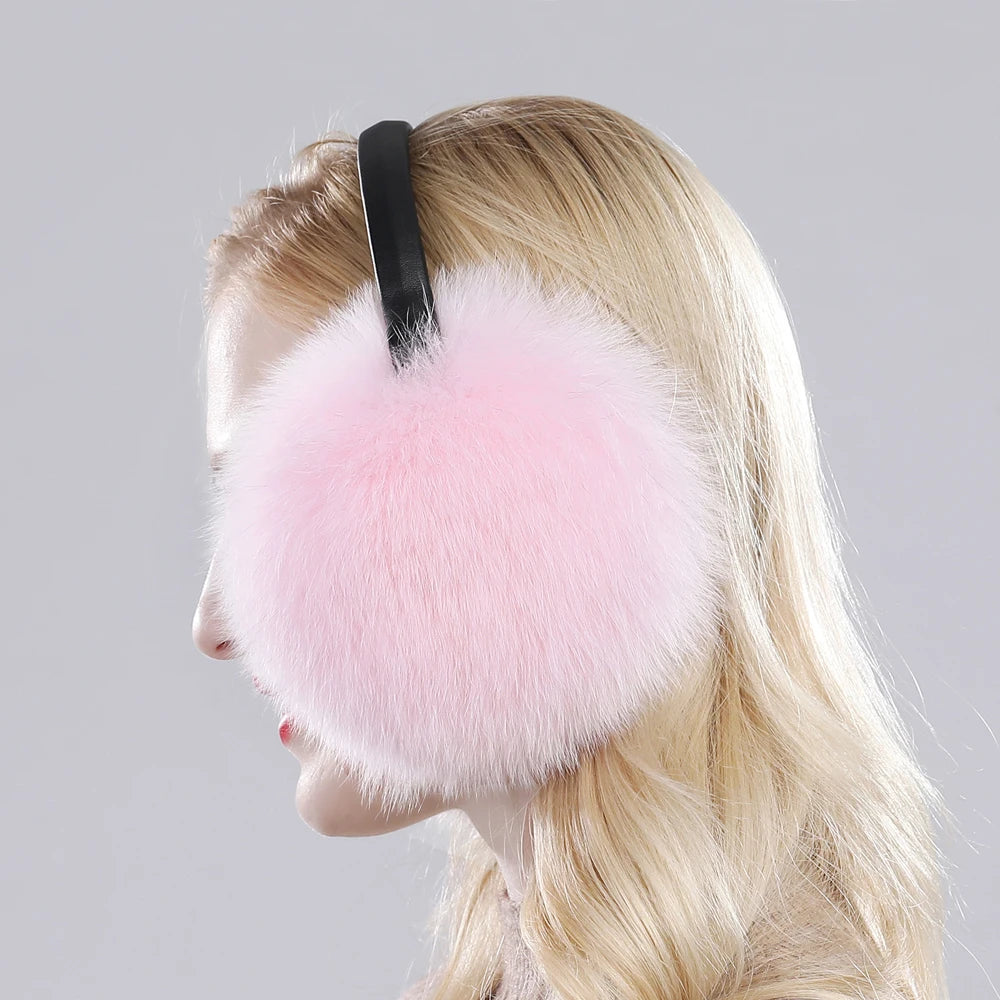 Real Fox Raccoon Fur Hang Ear Cover Warm Winter Earmuffs Headwear Ear Muffs Earmuffs Cold Ear Warmer Ear Protection Headband