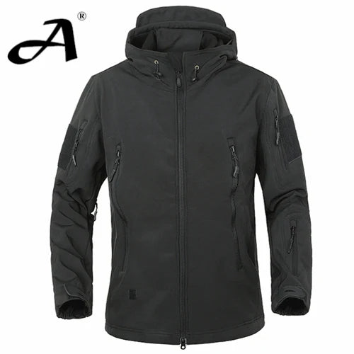 Chaqueta tipo soft shell de piel de tiburón para hombre, otoño-invierno; ropa militar impermeable, chaqueta de camuflaje.