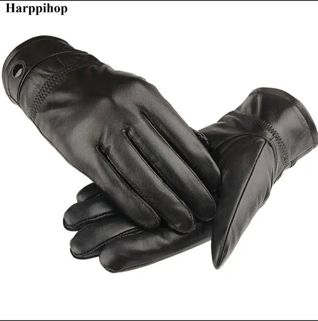 2024 Leather Gloves,Genuine Leather,Black,brown Color,leather Gloves Men ,Leather Winter Gloves Warm,brand Mittens