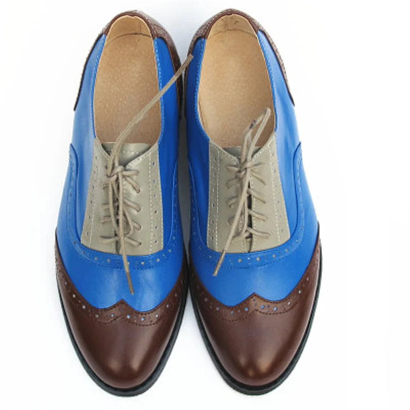 Women's Genuine Natural Leather Oxfords Brogues Elegant Designer Shoes Woman Luxury Comfortable Casual Footwear Loafers