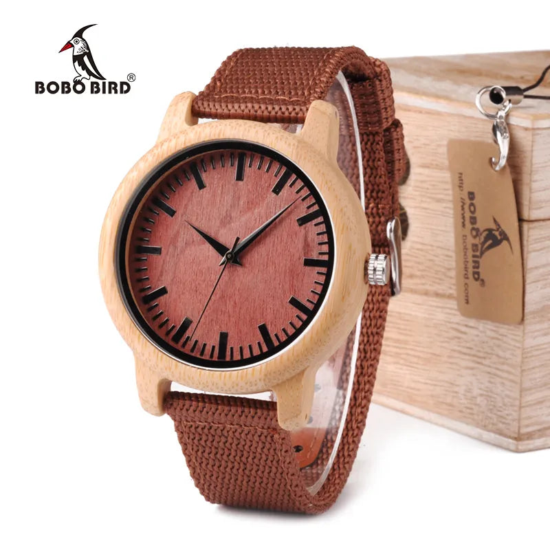 Drewniane zegarki na rękę BOBO BIRD z japońskim mechanizmem Miyota, modne designerskie zegarki z bambusa, możliwość personalizacji LOGO OEM